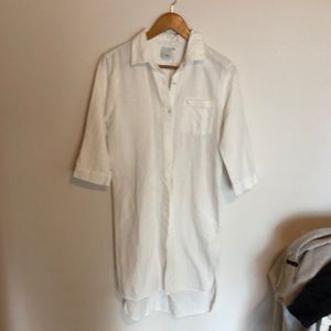 Long sleeve button up shirt dress